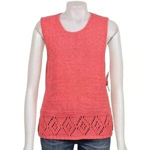 NWT Deane & White Coral Knit Sleeveless Sweater Tank Top Size XL